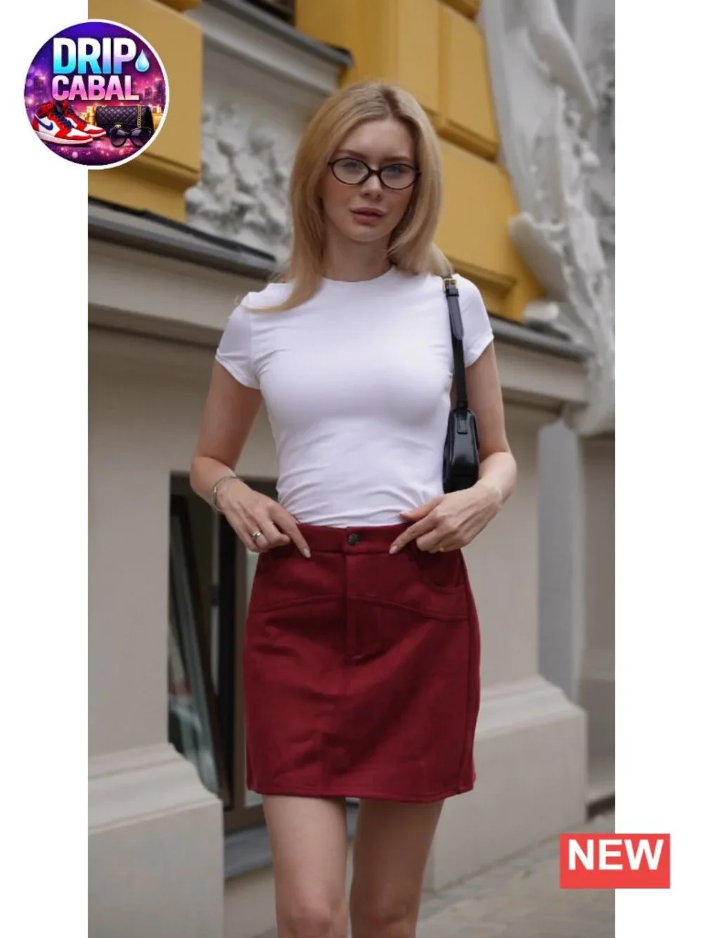 Women's Faux Suede High Waisted Pencil Mini Skirt with Pockets